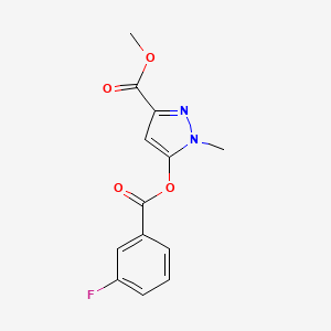 molecular formula C13H11FN2O4 B4237828 methyl 5-[(3-fluorobenzoyl)oxy]-1-methyl-1H-pyrazole-3-carboxylate 
