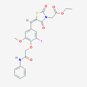 ethyl [(5E)-5-{3-iodo-5-methoxy-4-[2-oxo-2-(phenylamino)ethoxy]benzylidene}-2,4-dioxo-1,3-thiazolidin-3-yl]acetate