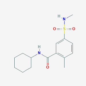 molecular formula C15H22N2O3S B4237834 N-cyclohexyl-2-methyl-5-[(methylamino)sulfonyl]benzamide 