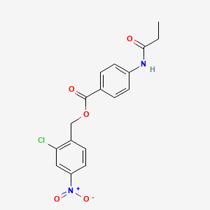 molecular formula C17H15ClN2O5 B4237837 2-chloro-4-nitrobenzyl 4-(propionylamino)benzoate 