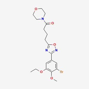 4-{4-[3-(3-bromo-5-ethoxy-4-methoxyphenyl)-1,2,4-oxadiazol-5-yl]butanoyl}morpholine