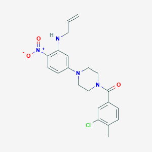 molecular formula C21H23ClN4O3 B4237857 N-allyl-5-[4-(3-chloro-4-methylbenzoyl)-1-piperazinyl]-2-nitroaniline 