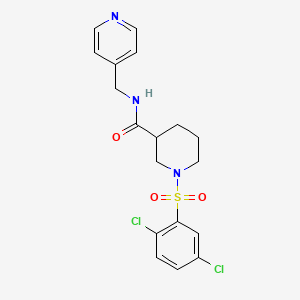 molecular formula C18H19Cl2N3O3S B4237868 1-[(2,5-dichlorophenyl)sulfonyl]-N-(4-pyridinylmethyl)-3-piperidinecarboxamide 