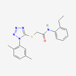 molecular formula C19H21N5OS B4237908 2-{[1-(2,5-dimethylphenyl)-1H-tetrazol-5-yl]thio}-N-(2-ethylphenyl)acetamide 