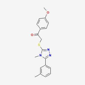 molecular formula C19H19N3O2S B4237916 1-(4-methoxyphenyl)-2-{[4-methyl-5-(3-methylphenyl)-4H-1,2,4-triazol-3-yl]thio}ethanone 