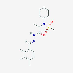 molecular formula C20H25N3O3S B423792 N-{1-methyl-2-oxo-2-[2-(2,3,4-trimethylbenzylidene)hydrazino]ethyl}-N-phenylmethanesulfonamide 