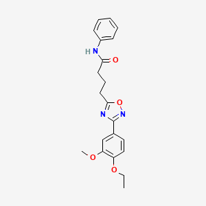 molecular formula C21H23N3O4 B4237934 4-[3-(4-ethoxy-3-methoxyphenyl)-1,2,4-oxadiazol-5-yl]-N-phenylbutanamide 