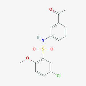 molecular formula C15H14ClNO4S B4237940 N-(3-acetylphenyl)-5-chloro-2-methoxybenzenesulfonamide 