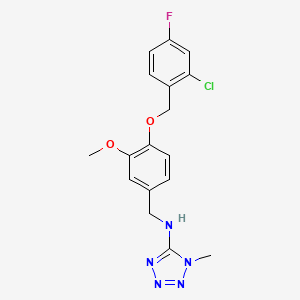 molecular formula C17H17ClFN5O2 B4237948 N-{4-[(2-chloro-4-fluorobenzyl)oxy]-3-methoxybenzyl}-1-methyl-1H-tetrazol-5-amine 