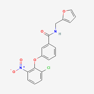 molecular formula C18H13ClN2O5 B4237952 3-(2-chloro-6-nitrophenoxy)-N-(2-furylmethyl)benzamide 