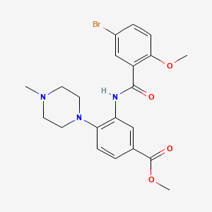 molecular formula C21H24BrN3O4 B4237961 methyl 3-[(5-bromo-2-methoxybenzoyl)amino]-4-(4-methyl-1-piperazinyl)benzoate 