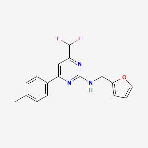 molecular formula C17H15F2N3O B4237967 4-(difluoromethyl)-N-(2-furylmethyl)-6-(4-methylphenyl)-2-pyrimidinamine 