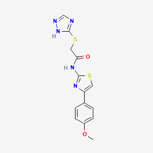 molecular formula C14H13N5O2S2 B4237968 N-[4-(4-methoxyphenyl)-1,3-thiazol-2-yl]-2-(4H-1,2,4-triazol-3-ylthio)acetamide 