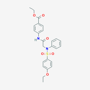 molecular formula C25H26N2O6S B423800 ethyl 4-({N-[(4-ethoxyphenyl)sulfonyl]-N-phenylglycyl}amino)benzoate 