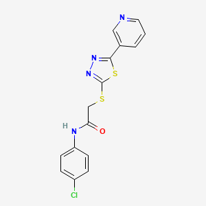 molecular formula C15H11ClN4OS2 B4238007 N-(4-chlorophenyl)-2-{[5-(3-pyridinyl)-1,3,4-thiadiazol-2-yl]thio}acetamide 
