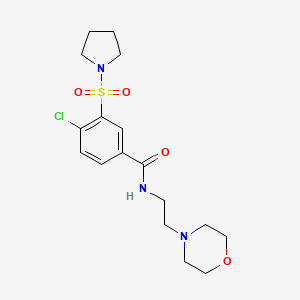 4-chloro-N-[2-(4-morpholinyl)ethyl]-3-(1-pyrrolidinylsulfonyl)benzamide
