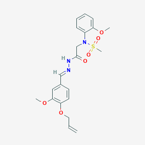 molecular formula C21H25N3O6S B423802 N-(2-{2-[4-(allyloxy)-3-methoxybenzylidene]hydrazino}-2-oxoethyl)-N-(2-methoxyphenyl)methanesulfonamide 