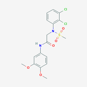 molecular formula C17H18Cl2N2O5S B423803 2-[2,3-dichloro(methylsulfonyl)anilino]-N-(3,4-dimethoxyphenyl)acetamide 