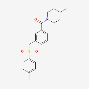 molecular formula C21H25NO3S B4238051 4-methyl-1-(3-{[(4-methylphenyl)sulfonyl]methyl}benzoyl)piperidine 