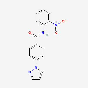 molecular formula C16H12N4O3 B4238063 N-(2-nitrophenyl)-4-(1H-pyrazol-1-yl)benzamide 