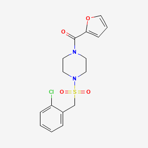 molecular formula C16H17ClN2O4S B4238081 1-[(2-chlorobenzyl)sulfonyl]-4-(2-furoyl)piperazine 