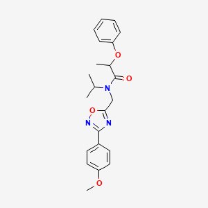 molecular formula C22H25N3O4 B4238095 N-isopropyl-N-{[3-(4-methoxyphenyl)-1,2,4-oxadiazol-5-yl]methyl}-2-phenoxypropanamide 