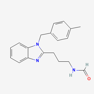molecular formula C19H21N3O B4238111 {3-[1-(4-methylbenzyl)-1H-benzimidazol-2-yl]propyl}formamide 