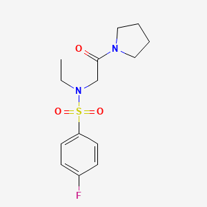 molecular formula C14H19FN2O3S B4238136 N-ethyl-4-fluoro-N-[2-oxo-2-(1-pyrrolidinyl)ethyl]benzenesulfonamide 