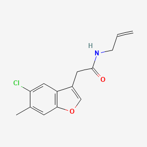 molecular formula C14H14ClNO2 B4238147 N-allyl-2-(5-chloro-6-methyl-1-benzofuran-3-yl)acetamide 