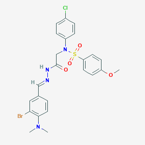 molecular formula C24H24BrClN4O4S B423815 N-(2-{2-[3-bromo-4-(dimethylamino)benzylidene]hydrazino}-2-oxoethyl)-N-(4-chlorophenyl)-4-methoxybenzenesulfonamide 