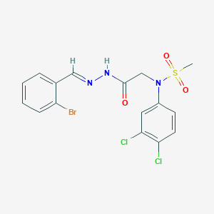 molecular formula C16H14BrCl2N3O3S B423816 N-{2-[2-(2-bromobenzylidene)hydrazino]-2-oxoethyl}-N-(3,4-dichlorophenyl)methanesulfonamide 