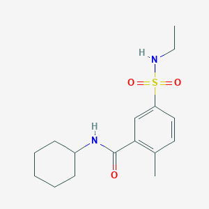 molecular formula C16H24N2O3S B4238165 N-cyclohexyl-5-[(ethylamino)sulfonyl]-2-methylbenzamide 