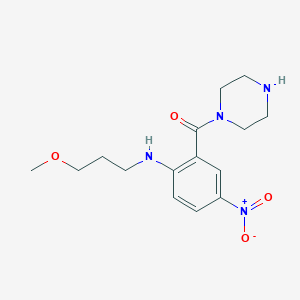 molecular formula C15H22N4O4 B4238181 (3-methoxypropyl)[4-nitro-2-(1-piperazinylcarbonyl)phenyl]amine 