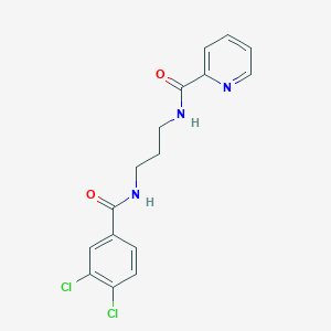 molecular formula C16H15Cl2N3O2 B4238202 N-{3-[(3,4-dichlorobenzoyl)amino]propyl}-2-pyridinecarboxamide 