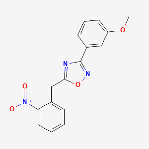 molecular formula C16H13N3O4 B4238215 3-(3-methoxyphenyl)-5-(2-nitrobenzyl)-1,2,4-oxadiazole 