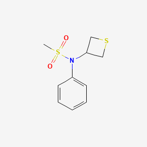 molecular formula C10H13NO2S2 B4238223 N-phenyl-N-3-thietanylmethanesulfonamide 
