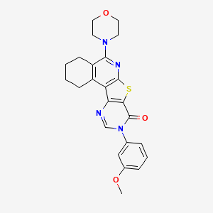 molecular formula C24H24N4O3S B4238230 9-(3-methoxyphenyl)-5-(4-morpholinyl)-1,2,3,4-tetrahydropyrimido[4',5':4,5]thieno[2,3-c]isoquinolin-8(9H)-one 