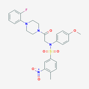 N-{2-[4-(2-fluorophenyl)piperazin-1-yl]-2-oxoethyl}-N-(4-methoxyphenyl)-4-methyl-3-nitrobenzenesulfonamide