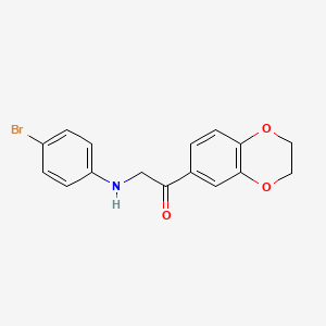 molecular formula C16H14BrNO3 B4238248 2-[(4-bromophenyl)amino]-1-(2,3-dihydro-1,4-benzodioxin-6-yl)ethanone 