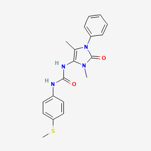 molecular formula C19H20N4O2S B4238257 N-(3,5-dimethyl-2-oxo-1-phenyl-2,3-dihydro-1H-imidazol-4-yl)-N'-[4-(methylthio)phenyl]urea 