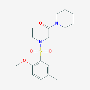 molecular formula C17H26N2O4S B4238261 N-ethyl-2-methoxy-5-methyl-N-[2-oxo-2-(1-piperidinyl)ethyl]benzenesulfonamide 