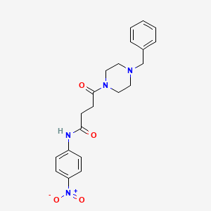 molecular formula C21H24N4O4 B4238267 4-(4-benzyl-1-piperazinyl)-N-(4-nitrophenyl)-4-oxobutanamide 