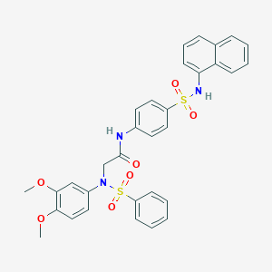 molecular formula C32H29N3O7S2 B423827 2-[3,4-dimethoxy(phenylsulfonyl)anilino]-N-{4-[(1-naphthylamino)sulfonyl]phenyl}acetamide 