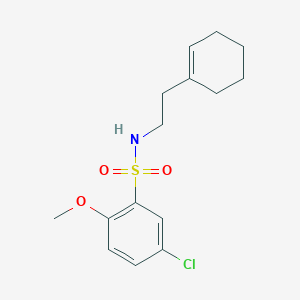 molecular formula C15H20ClNO3S B4238270 5-chloro-N-[2-(1-cyclohexen-1-yl)ethyl]-2-methoxybenzenesulfonamide 