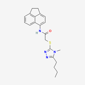 molecular formula C21H24N4OS B4238291 2-[(5-butyl-4-methyl-4H-1,2,4-triazol-3-yl)thio]-N-(1,2-dihydro-5-acenaphthylenyl)acetamide 