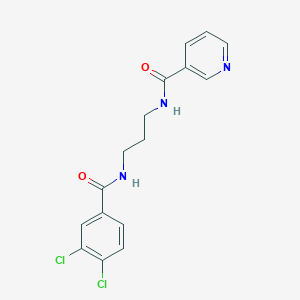 molecular formula C16H15Cl2N3O2 B4238295 N-{3-[(3,4-dichlorobenzoyl)amino]propyl}nicotinamide 