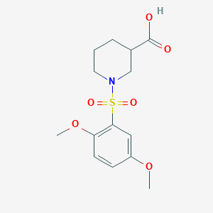 molecular formula C14H19NO6S B4238296 1-[(2,5-dimethoxyphenyl)sulfonyl]-3-piperidinecarboxylic acid 