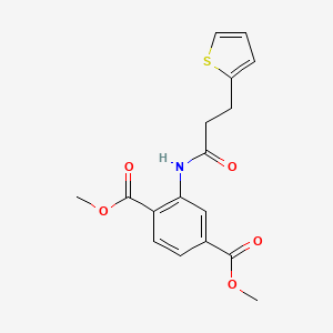 molecular formula C17H17NO5S B4238301 dimethyl 2-{[3-(2-thienyl)propanoyl]amino}terephthalate 