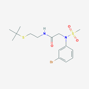 molecular formula C15H23BrN2O3S2 B423831 2-[3-bromo(methylsulfonyl)anilino]-N-[2-(tert-butylsulfanyl)ethyl]acetamide 
