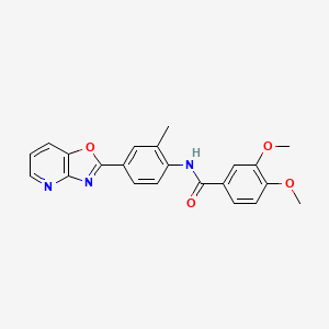 molecular formula C22H19N3O4 B4238313 3,4-dimethoxy-N-(2-methyl-4-[1,3]oxazolo[4,5-b]pyridin-2-ylphenyl)benzamide 
